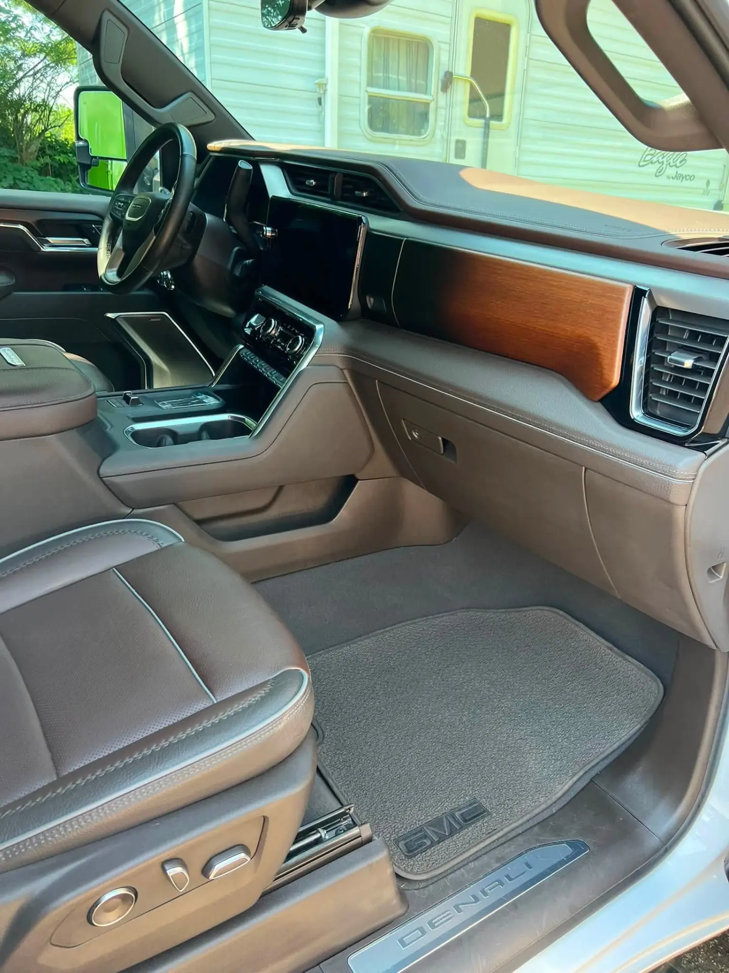 Dashboard and wood trim dressed to a factory finish